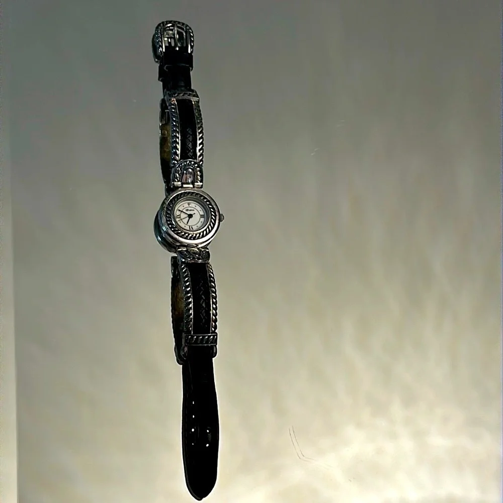 Brighton watch leather and silver​​ accents